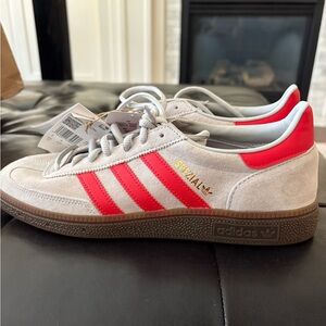 Adidas Spezial Beige and Red Sneakers